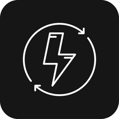 Charging Eco friendly icon with black filled line style. electricity, electric, power, electrical, battery, technology, charger. Vector illustration