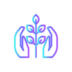 Fototapeta premium Plant Eco friendly icon with blue duotone style. leaf, plant, growth, seed, garden, organic, environment. Vector illustration