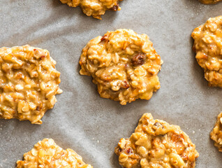 Healthy homemade oatmeal cookies dough before baking. Ready to Bake