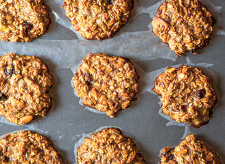 Homemade delicious oatmeal banana cookies. Healthy dessert.