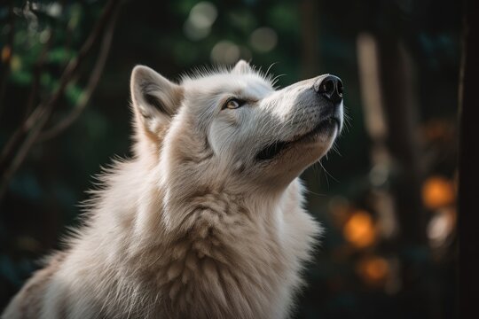 Wolf howling. Generative AI
