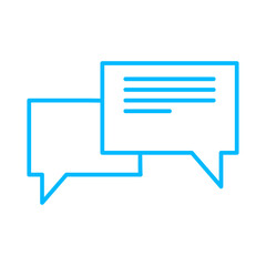 Naklejka premium Communication teamwork and Management icon with blue outline style. teamwork, business, management, work, job, hiring, career. Vector Illustration