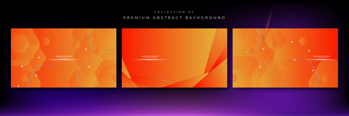 Modern orange abstract presentation background with stripes lines
