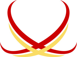 Double multicolor X line art