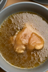 Traditional khash soup with snacks