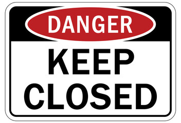 Door safety sign and labels