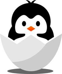 Egg with baby penguin inside