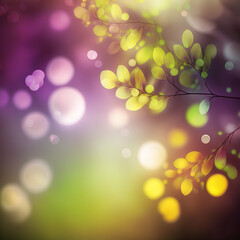 Obraz na płótnie Canvas colorful fresh Spring background with bokeh 3d rendering. Generative AI
