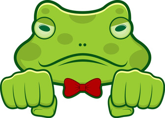 Frog with red bow ties and punch