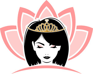 Woman with crown and lotus