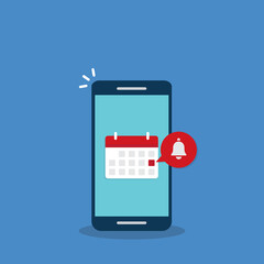 Calendar deadline or event reminder notification on mobile phone