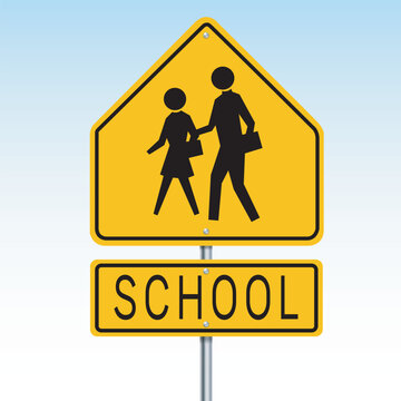 American school school zone sign, children's sanctuary