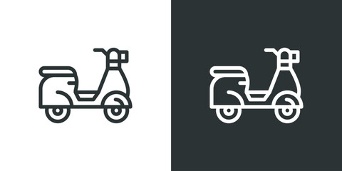 Scooter line and glyph icon, vehicle and transport, motorbike sign