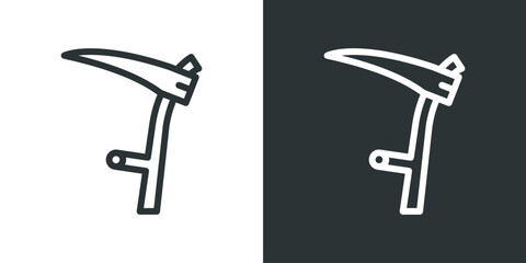 Sickle glyph icon, glyph vector design. Sickle icon on black and white background