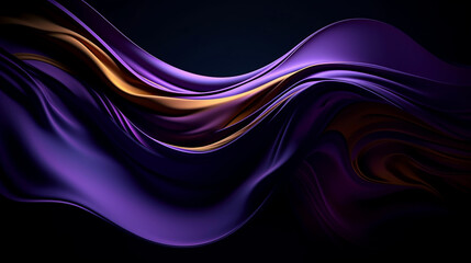 Obraz premium generative AI. Dynamic and flowing artwork backdrop with a sleek purple fabric blowing in the wind