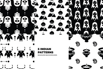 Obraz na płótnie Canvas Indian Pattern Set