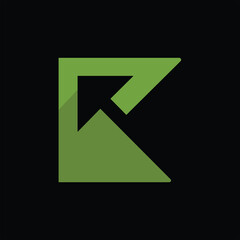 abstract initial K logo with arrow design template