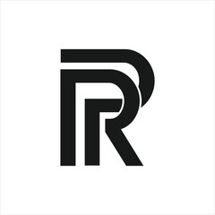 PR initial logo design combination icon