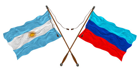 National flag of Lugansk People's Republic and Argentina. Background for designers