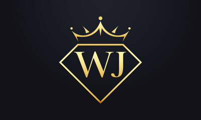 Diamond crown vector. Luxury queen logo for jewelry vector with letters	