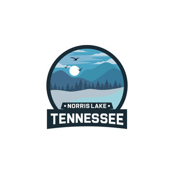 Norris Lake Tennessee Logo Design Vector Illustration