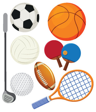 Collection of Sports Objects Vector © brgfx