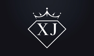 Diamond crown vector. Luxury queen logo for jewelry vector with letters	