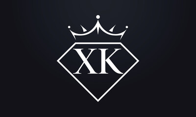 Diamond crown vector. Luxury queen logo for jewelry vector with letters	