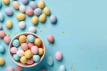 Obraz premium Easter eggs, decoration, basket, nest