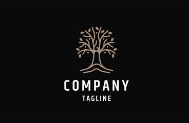 Nature tree logo icon design template flat vector