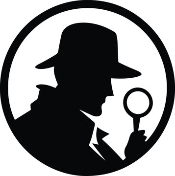Detective Logo Monochrome Design Style
