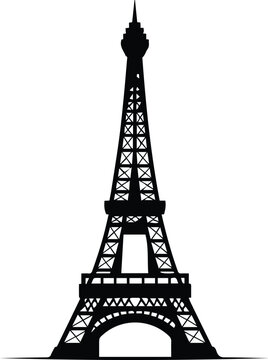 Eiffel Tower Logo Monochrome Design Style
