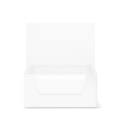 Blank show box with bars mockup. Front view. Vector illustration isolated on white background. Easy to use for your product. EPS10.	