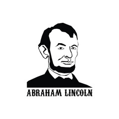 The vector illustration design of a hero from the United States, namely Abraham Lincoln, this design is suitable for national day celebration activities in the United States.