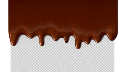 Hyper realistic melted chocolate drops. Vector illustration. Сan easily be used for different backgrounds. Great for your design. EPS10.