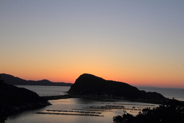 高知県柏島へ沈む夕日の風景