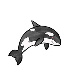 Watercolor orca