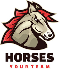 horse head mascot logo