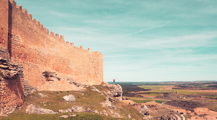 Gormaz castle and panoramic view,  Soria province in Spain- Castile and Leon