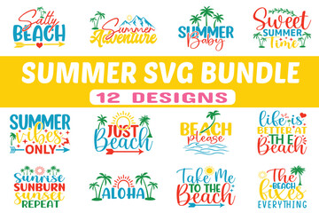 Fototapeta na wymiar Summer SVG Bundle