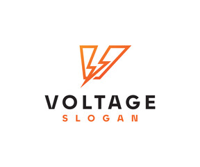 V Letter Voltage Logo