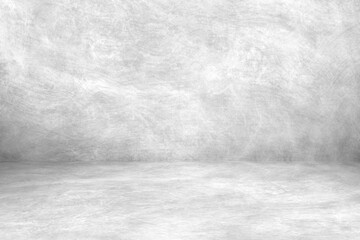 Concrete wall white and gray color for background. Old grunge textures with scratches and cracks. White and gray painted cement wall texture.