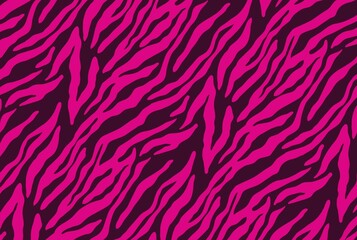 animal skin, tiger stripes, abstract pattern, line background, zebra print, fabric. Amazing hand drawn  illustration. Poster, banner. Pink and black design.