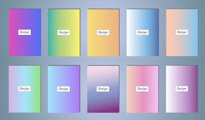 Set of covers design templates with vibrant gradient background. Modern trendy poster with geometric shapes
