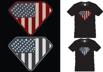 American graphic flag t-shirt design