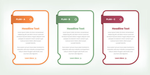 Multiple choice business plan infographic card for presentation template