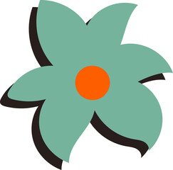 Flower Retro Element