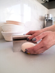 Prepare dough for baking a loaf of homemade bread