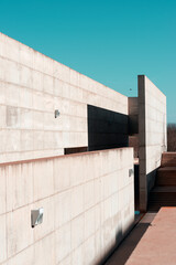 Fototapeta na wymiar Reinforced concrete structures in a public space in Zaragoza, Spain.