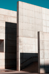 Fototapeta na wymiar Reinforced concrete structures in a public space in Zaragoza, Spain.